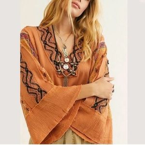 FREE PEOPLE cross country bell sleeve top